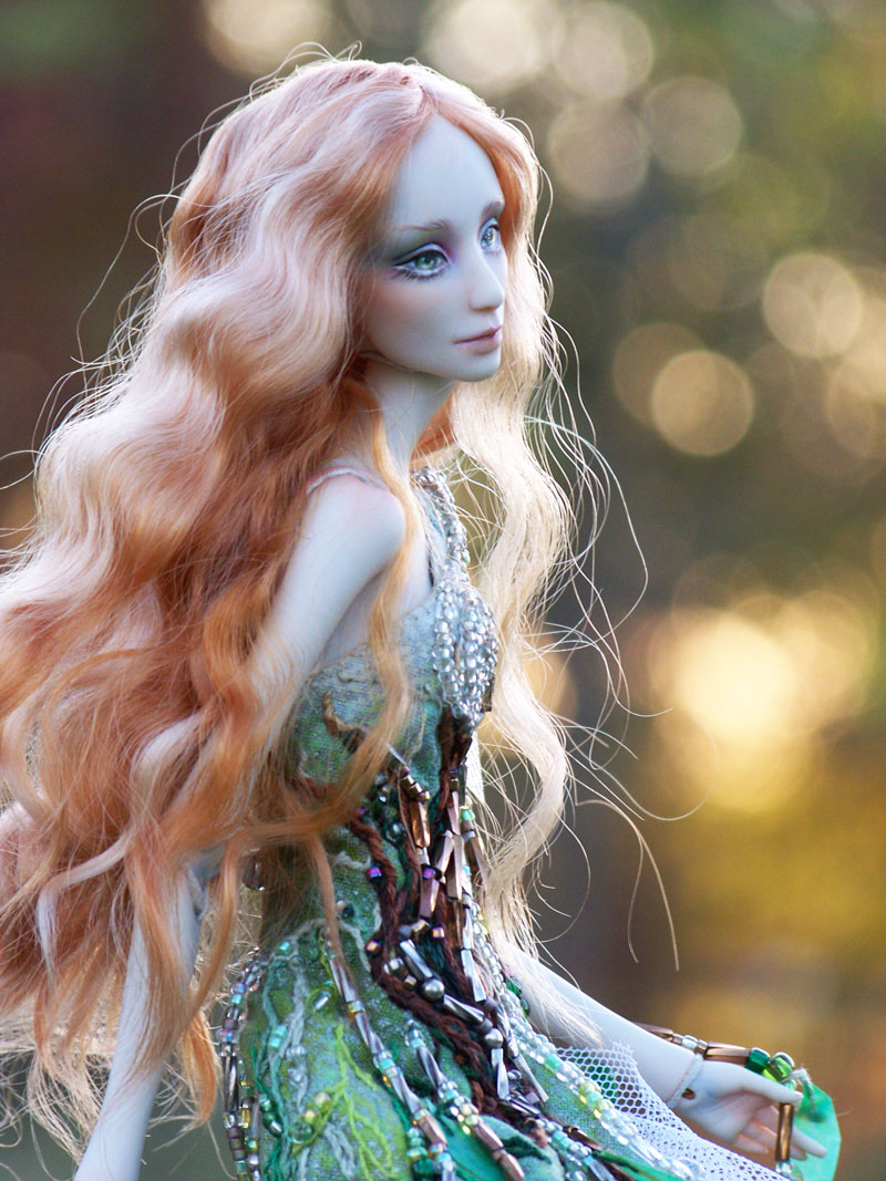 The Willow, a porcelain doll inspired by weeping willow trees.